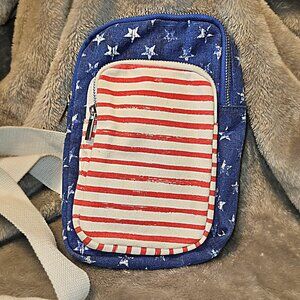 Mad Love Stars and Stripes Americana Crossbody Canvas Bag - Red White & Blue